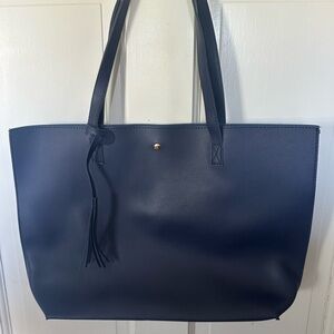 Navy Tassel Tote Bag for Women